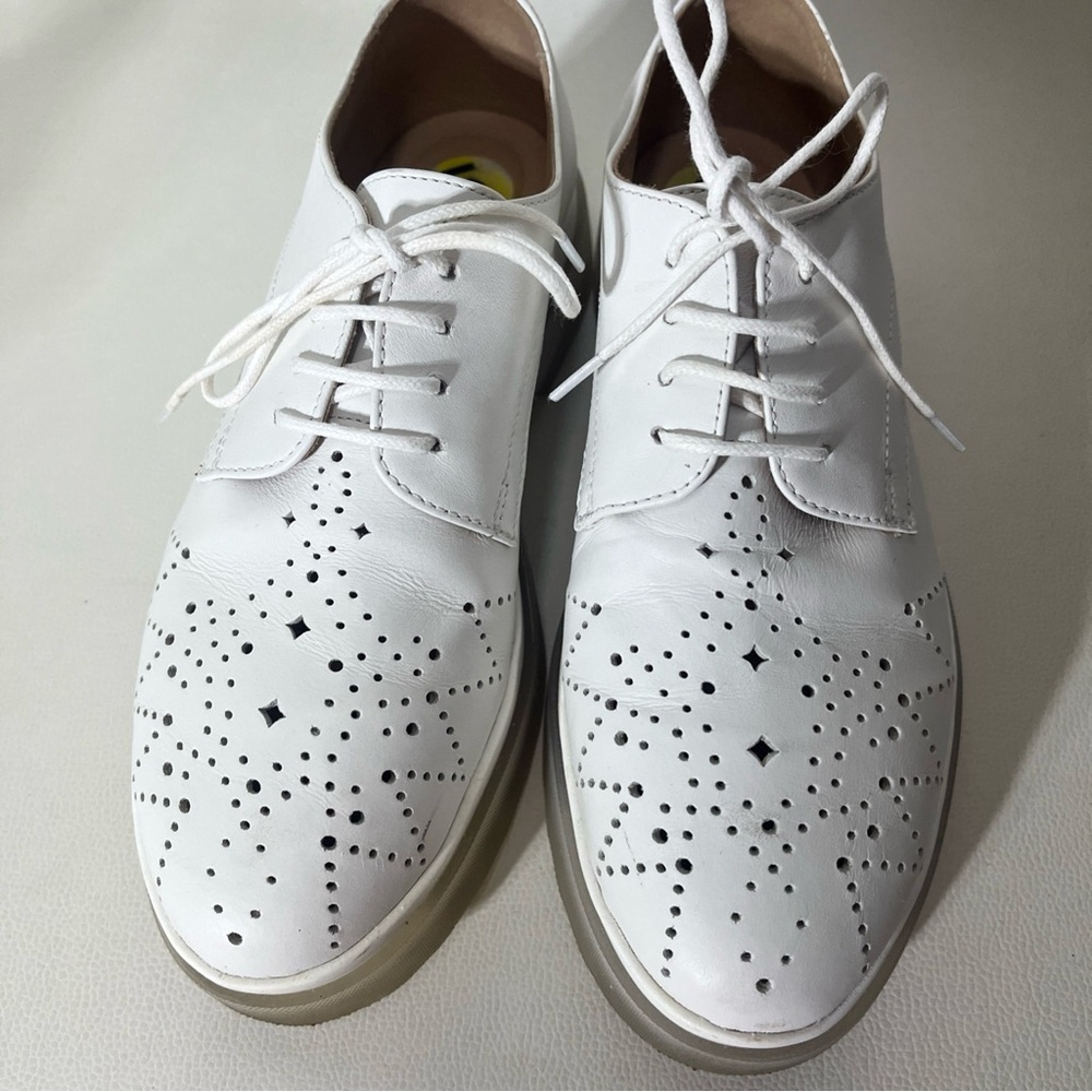 Geox White Athletic Shoes with Perforated Design